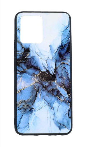 TopQ Kryt Marble Realme 8 pevný Smoky Blue 97534 - Phone Cover - Main image