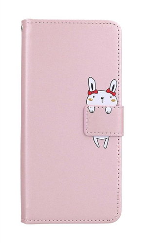TopQ Pouzdro Xiaomi Redmi A2 knížkové růžové s králíčkem 97522 - Phone Case - Main image