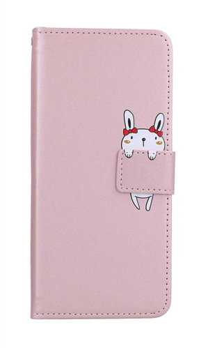 TopQ Pouzdro Xiaomi Redmi Note 12 Pro 5G knížkové růžové s králíčkem 96560 - Phone Case - Main image