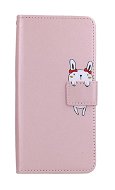 TopQ Pouzdro Xiaomi Redmi Note 12 Pro+ 5G knížkové růžové s králíčkem 96549 - Phone Case