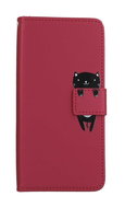 TopQ Pouzdro Xiaomi Redmi Note 12 Pro+ 5G knížkové vínové s kočičkou 96542 - Phone Case