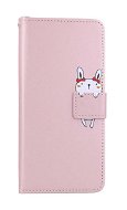TopQ Pouzdro Xiaomi Redmi Note 12 5G knížkové růžové s králíčkem 96466 - Phone Case