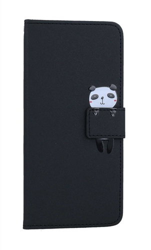 TopQ Pouzdro Xiaomi Redmi Note 12 5G knížkové černé s pandou 96463 - Phone Case - Main image