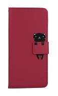 TopQ Puzdro Xiaomi Redmi Note 12 5G knižkové vínové s mačičkou 96462 - Puzdro na mobil