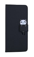 TopQ Puzdro Xiaomi Redmi Note 12 knižkové čierne s pandou 96365 - Puzdro na mobil