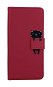 TopQ Puzdro Xiaomi Redmi 12C knižkové vínové s mačičkou 96243 - Puzdro na mobil