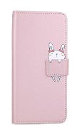 TopQ Pouzdro Xiaomi Redmi 12C knížkové růžové s králíčkem 96240 - Phone Case
