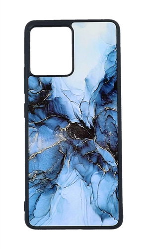 TopQ Kryt Marble Motorola Edge 30 Fusion pevný Smoky Blue 97953 - Kryt na mobil - Hlavný obrázok