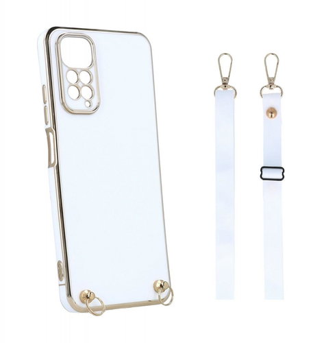 TopQ Kryt Xiaomi Redmi Note 11S Fancy bílý se šňůrkou 98214 - Phone Cover - Main image