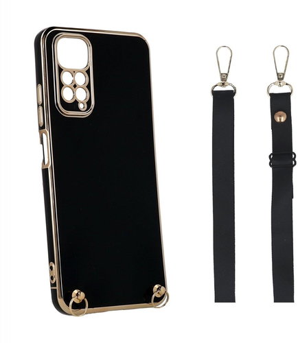 TopQ Kryt Xiaomi Redmi Note 11S Fancy černý se šňůrkou 98211 - Phone Cover - Main image