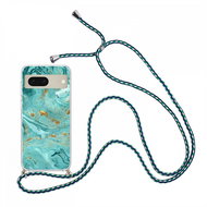 TopQ Kryt Google Pixel 7 5G Marble zelený se šňůrkou 98507 - Phone Cover