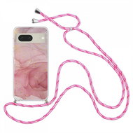 TopQ Kryt Google Pixel 7 5G Marble růžový se šňůrkou 98505 - Phone Cover