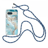 TopQ Kryt Google Pixel 7 5G Marble tyrkysový se šňůrkou 98504 - Phone Cover