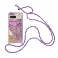 TopQ Kryt Google Pixel 7 5G Marble fialový se šňůrkou 98502 - Phone Cover