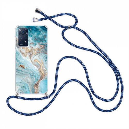 TopQ Kryt Xiaomi Redmi Note 11 Pro 5G Marble tyrkysový se šňůrkou 98481 - Phone Cover - Main image