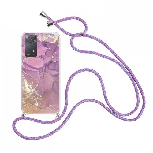 TopQ Kryt Xiaomi Redmi Note 11 Pro 5G Marble fialový se šňůrkou 98480 - Phone Cover - Main image