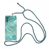 TopQ Kryt Motorola Edge 30 Fusion Marble zelený se šňůrkou 98552 - Phone Cover