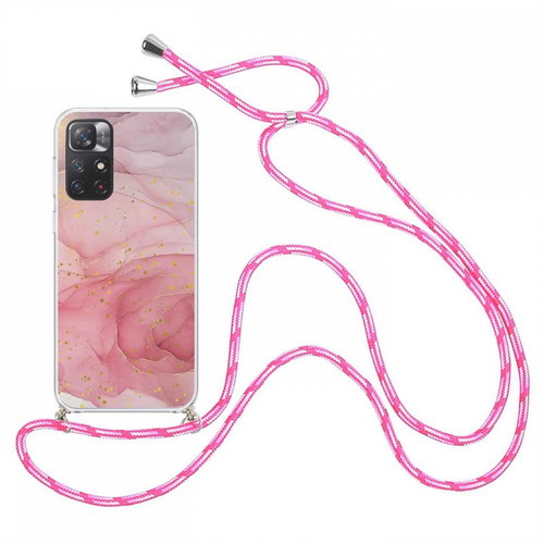 TopQ Kryt Xiaomi Redmi Note 11S Marble růžový se šňůrkou 98541 - Phone Cover - Main image