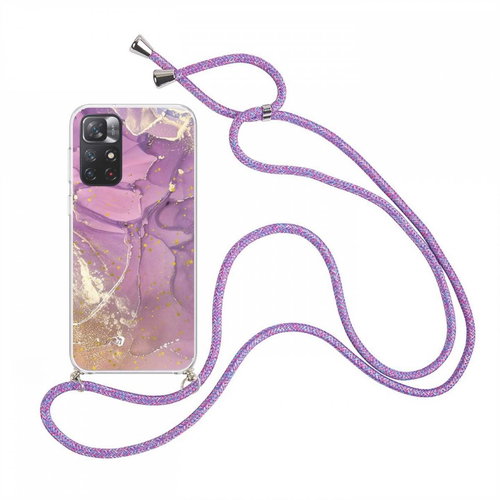 TopQ Kryt Xiaomi Redmi Note 11S Marble fialový se šňůrkou 98540 - Phone Cover - Main image