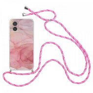 TopQ Kryt Motorola Edge 30 Neo Marble růžový se šňůrkou 98470 - Phone Cover