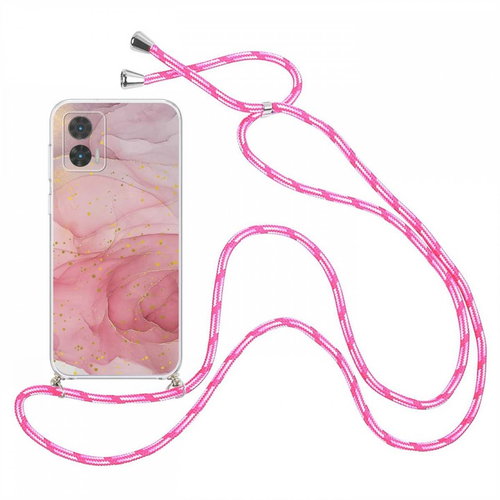 TopQ Kryt Motorola Edge 30 Neo Marble růžový se šňůrkou 98470 - Phone Cover - Main image