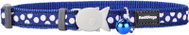 Red Dingo 12mm White Spots on Navy - Cat Collar
