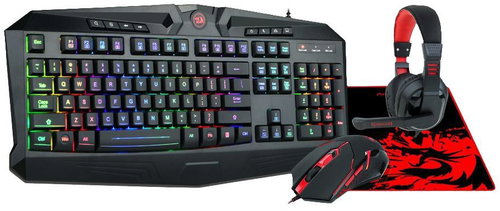 Redragon S101-BA Gaming Combo 4 in 1 Black/Red - HU - Keyboard and Mouse Set - Main image