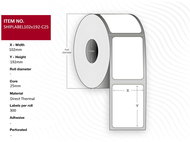 Capture shipping labels 102 x 192 mm, roll diameter 25 mm, Direct Thermal, perforated, 300 labels - Paper Labels