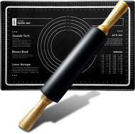 Retoo Silikonová podložka XXL + silikonový válec na těsto - Kuchyňský vál