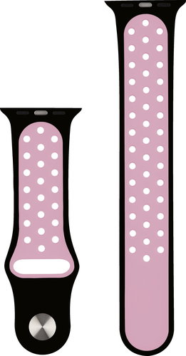 RhinoTech for Apple Watch 42/44/45mm Black-Light Pink - Watch Strap - Main image