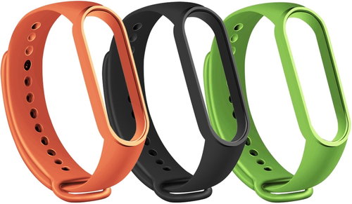 RhinoTech for Xiaomi Mi Band 3/4 (3-pack black, orange, green) - Watch Strap - Main image
