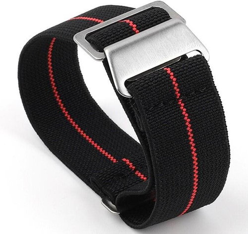 RhinoTech nylon Quick Release 20mm black-red - Watch Strap - Main image