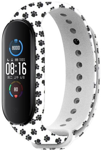 RhinoTech for Xiaomi Mi Band 5 White Motive Tracks - Watch Strap - Main image