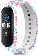 RhinoTech for Xiaomi Mi Band 6 White Motif Butterflies - Watch Strap