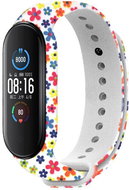 RhinoTech for Xiaomi Mi Band 6 White Motif Flowers - Watch Strap