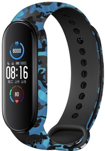 RhinoTech for Xiaomi Mi Band 3/4 Camouflage Blue-black - Watch Strap - Main image