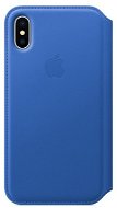 iPhone X Kožené puzdro Folio elektro modré - Puzdro na mobil