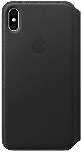 iPhone XS Leather Case Folio Black - Phone Case - Main image