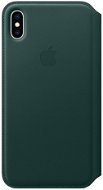 iPhone XS Kožené puzdro Folio píniovo zelené - Puzdro na mobil
