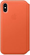 iPhone XS Leather Folio dark orange - Phone Case