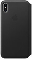 iPhone XS Max Leather Case Folio Black - Phone Case