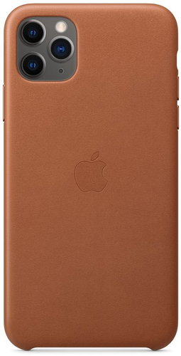 Apple iPhone 11 Pro Max Leather Cover, Saddle Brown - Phone Cover - Main image