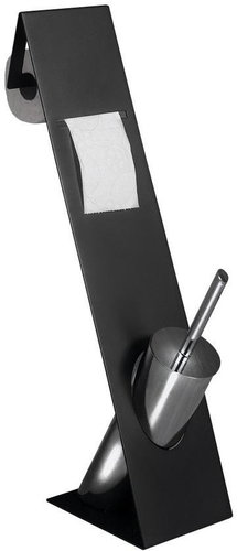 Ridder SYDNEY toilet paper and toilet brush holder, black/chrome - Free Standing Toilet Roll Holder - Main image