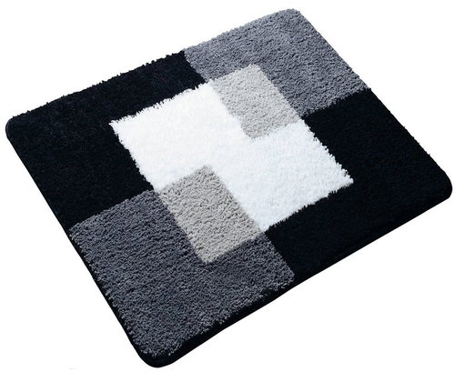 Ridder Coins Bathroom mat 55 × 50 cm with anti-slip 100% polyester, grey, 7103807 - Bath Mat - Main image