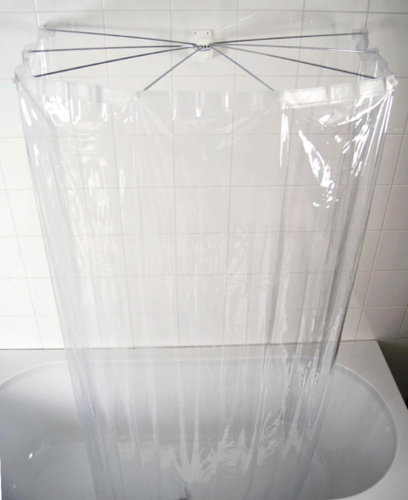 Ridder OMBRELLA, 58200, folding shower enclosure, transparent, 100 × 70cm - Shower Curtain - Main image