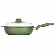 Risoli Zelená nepřilnavá hluboká pánev 24 cm se skleněnou poklicí DR GREEN, na indukci - Pan