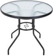 ROJAPLAST Zahradní stůl, kovový se skleněnou deskou ZWMT, průměr 80 cm - Zahradní stůl