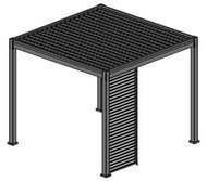 ROJAPLAST Apron - pergola bioclimatic panel, horizontal, fixed slats 1,3 m, anthracite - Zástěna na pergolu