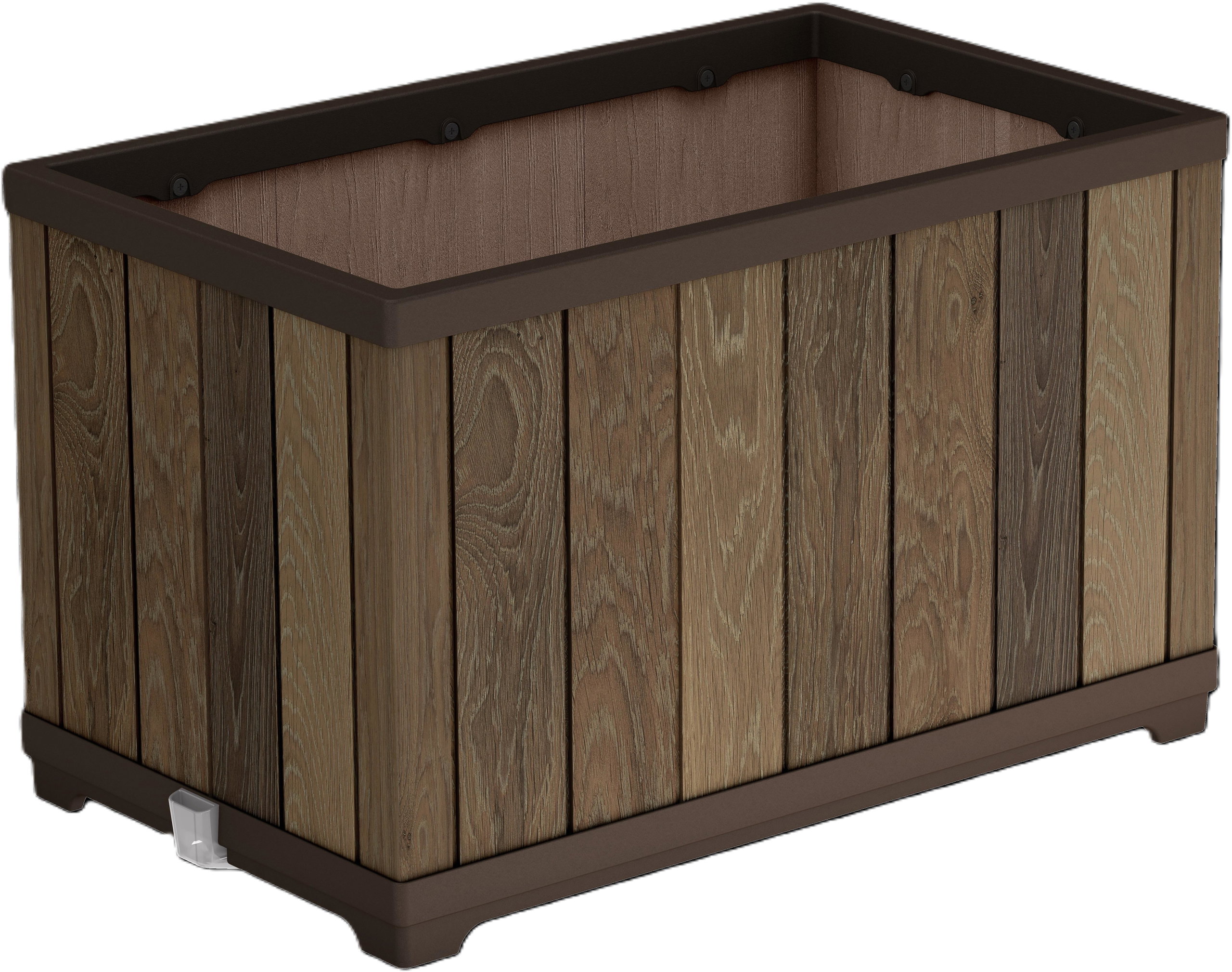 KETER DECO RECTANGLE Virágláda, diófa színű