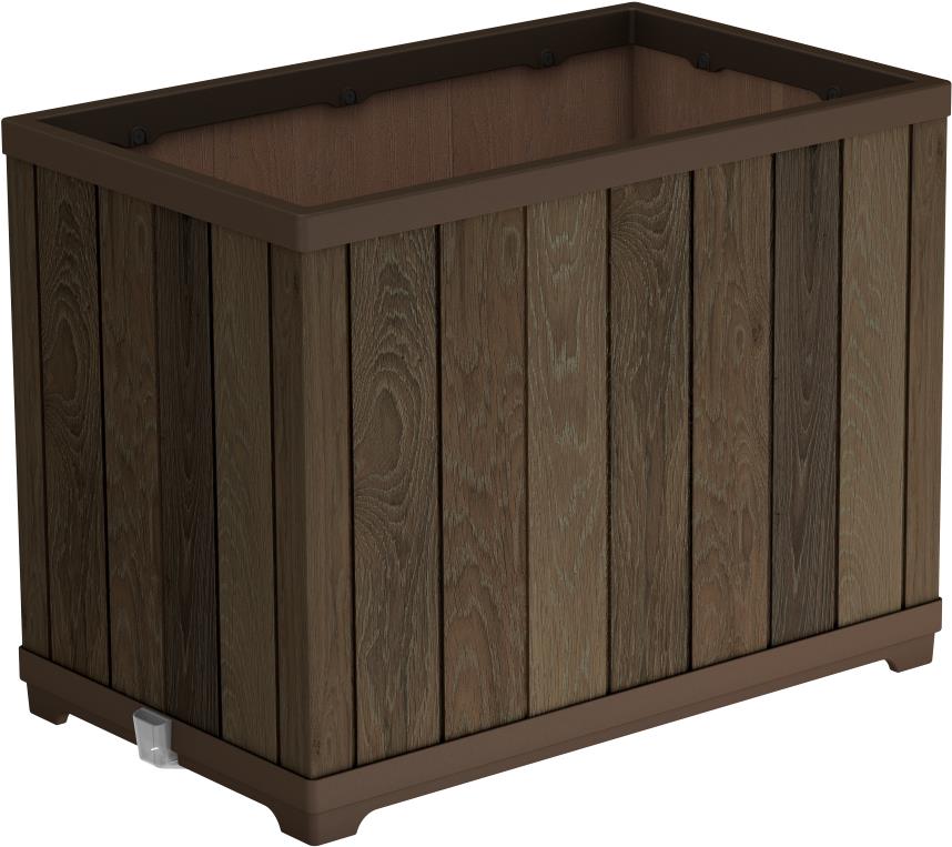 KETER DECO RECTANGLE Virágláda, magas, diófa színű